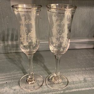 Spiral "Mis Quince Años" Glass Cup Set of 2.